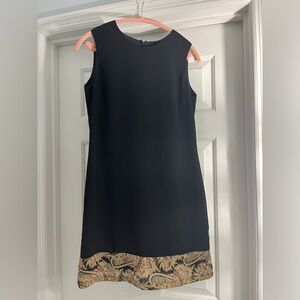 Black Shift Dress with Patterned Bottom